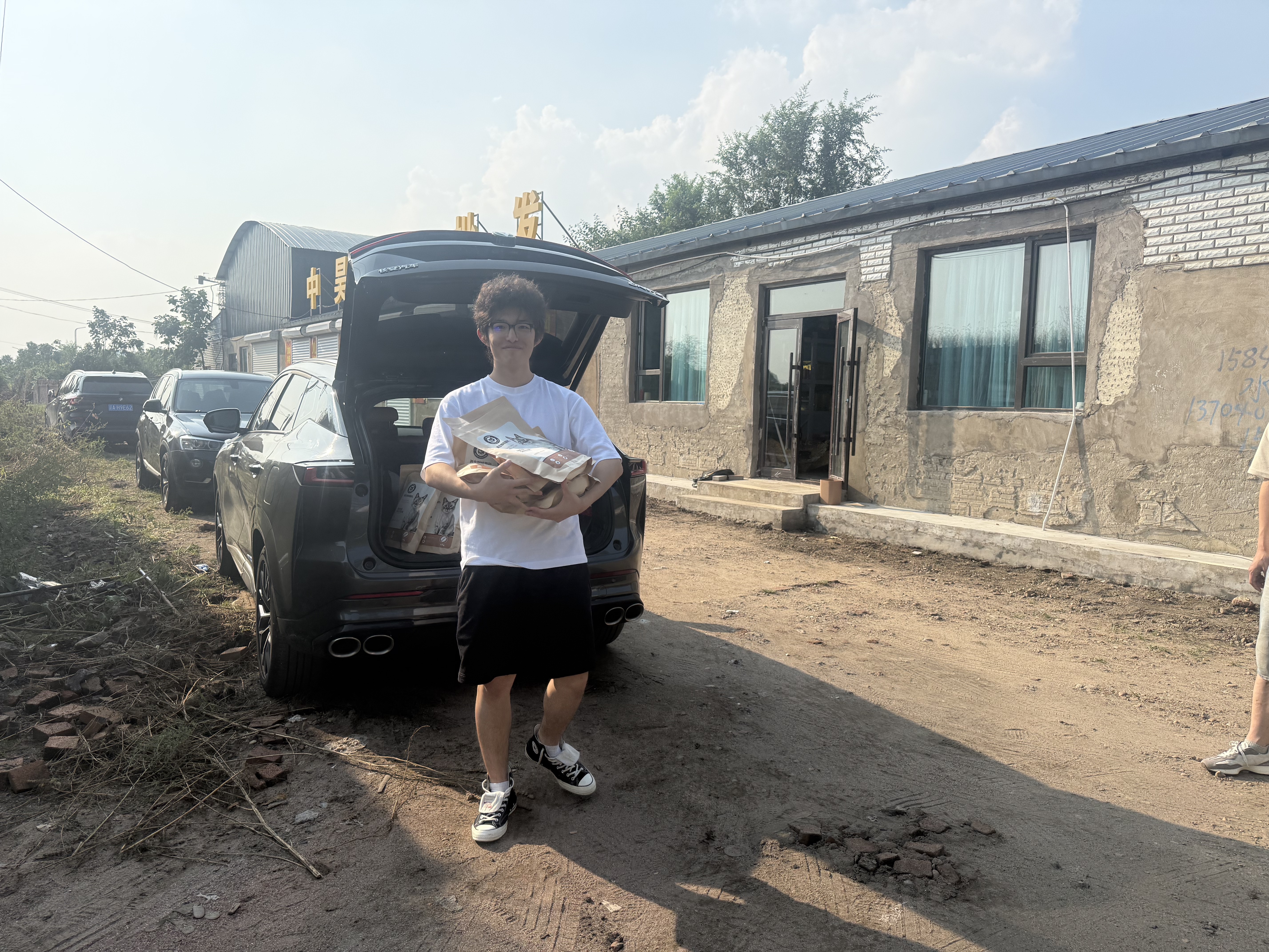 Unloading Donated Essential Supplies